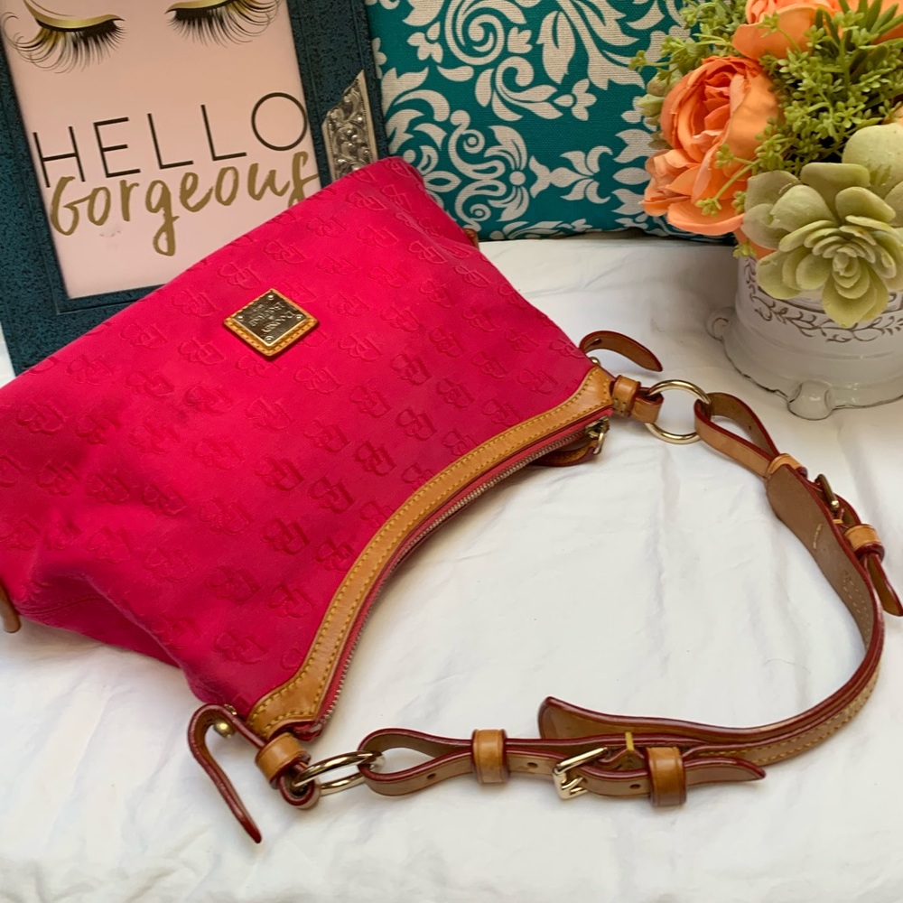 Dooney & Bourke Pink Canvas/ Leather Trim Handbag - Picture 5 of 8